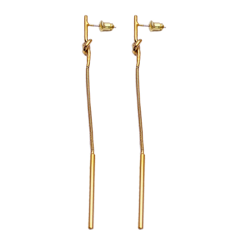 Snake bone chain long ear line 2023 new fashion earrings ladies temperament South Korea fashion simple face thin earrings