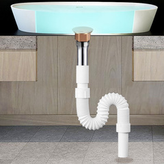 Sink drain pipe face basin basin extendable plastic elongated soft pipe kitchen sink thick drain pipe accessories