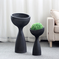 Personalized and creative Nordic flowerpots, column-shaped flower stands, villa living room green plants, floor-standing flower table decoration ornaments