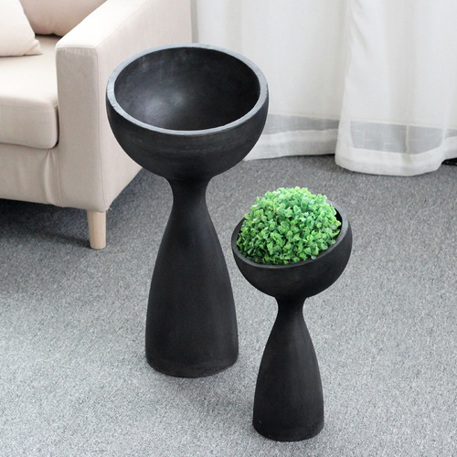 Personalized and creative Nordic flowerpots, column-shaped flower stands, villa living room green plants, floor-standing flower table decoration ornaments