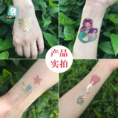 New cross-border supply waterproof hot stamping mermaid tattoo stickers cute cartoon children's tattoo stickers tattoo