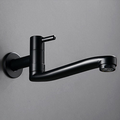 Black balcony mop pool single cold water faucet can be rotated Extended sink basin mop pool cold water faucet