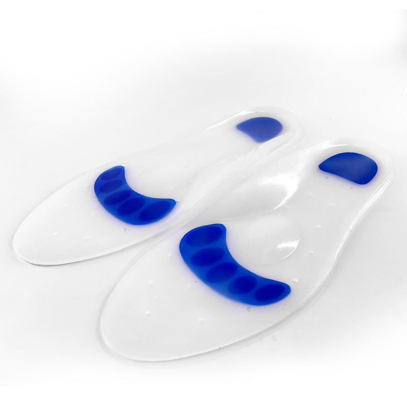 Milky Plantilla de silicona transpirable arco apoyo absorción de choque engrosada suave Palma completa soporte Corrección