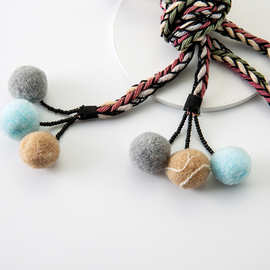 厂家直销混色扭绳毛球流苏吊穗家居服装饰品吊苏礼品包装穗子