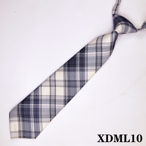 New type of tie-free JK tie plaid student set scalp band college ins Japanese uniform gentle one-knife tie for women