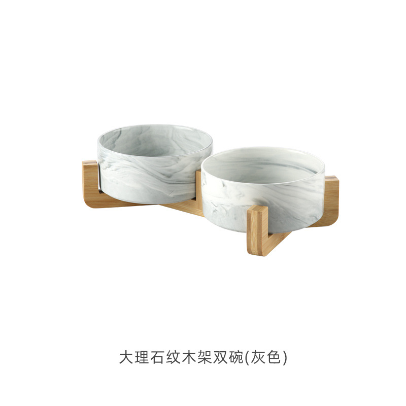 Nórdico creativo jaspeado de cerámica ensaladera tazón de fruta occidental postre tazón de merienda tazón para mascotas gato y perro tazón