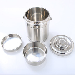 Double-layered stainless steel vacuum insulated pot round insulated lunch box for meal delivery canteen lunch box student lunch bucket gift