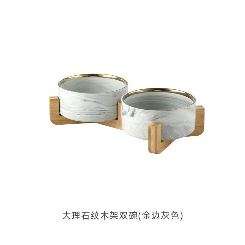 Nórdico creativo jaspeado de cerámica ensaladera tazón de fruta occidental postre tazón de merienda tazón para mascotas gato y perro tazón