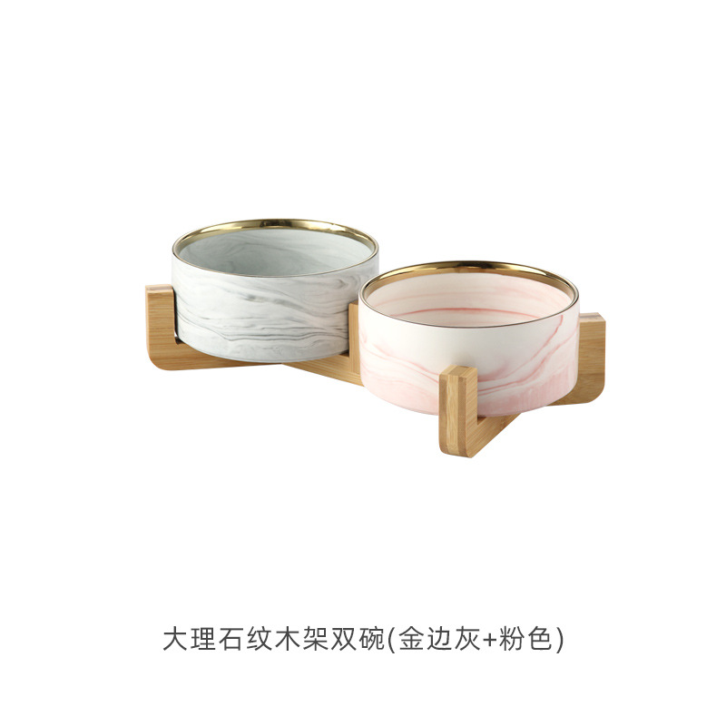 Nórdico creativo jaspeado de cerámica ensaladera tazón de fruta occidental postre tazón de merienda tazón para mascotas gato y perro tazón