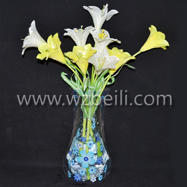 PE折叠花瓶、塑料花瓶，厂家可印LOGO，简约，摆件，装饰