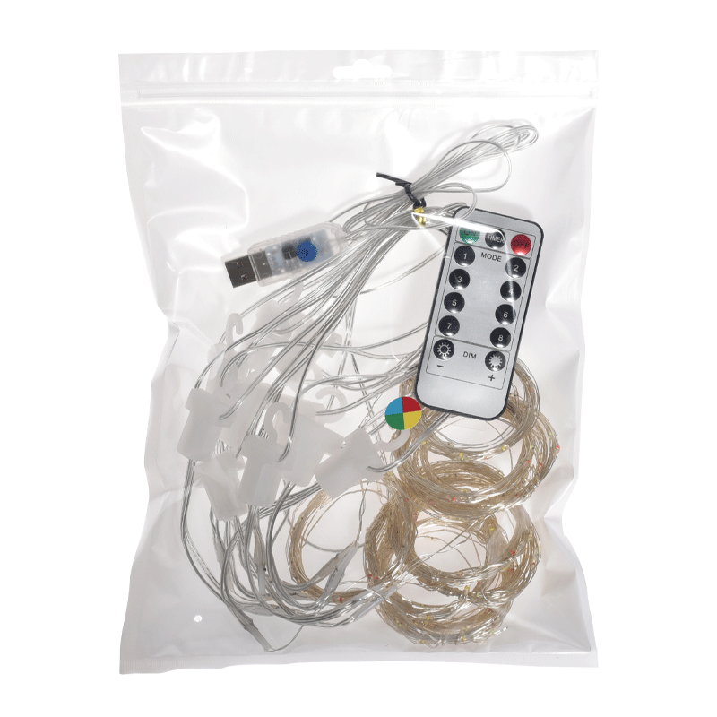 Cortina de luz 8-modo decorativo de luz de color Estrella Amazon hielo tira de luz de Navidad LED Cadena de luz USB control remoto Cadena de luz