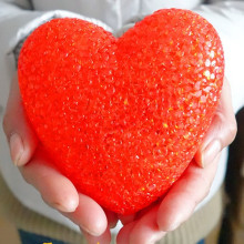 严选水晶米粒七彩变色爱心 8 12 14 厘米颗粒爱心小夜灯水晶小夜