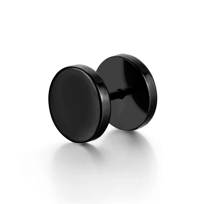 Men's fashionable earrings stainless steel, dumbbells, accessory