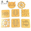 Moriyu source manufacturer direct selling wooden thermal insulation cushion square animal cartoon cushion Creative cute coasters wholesale