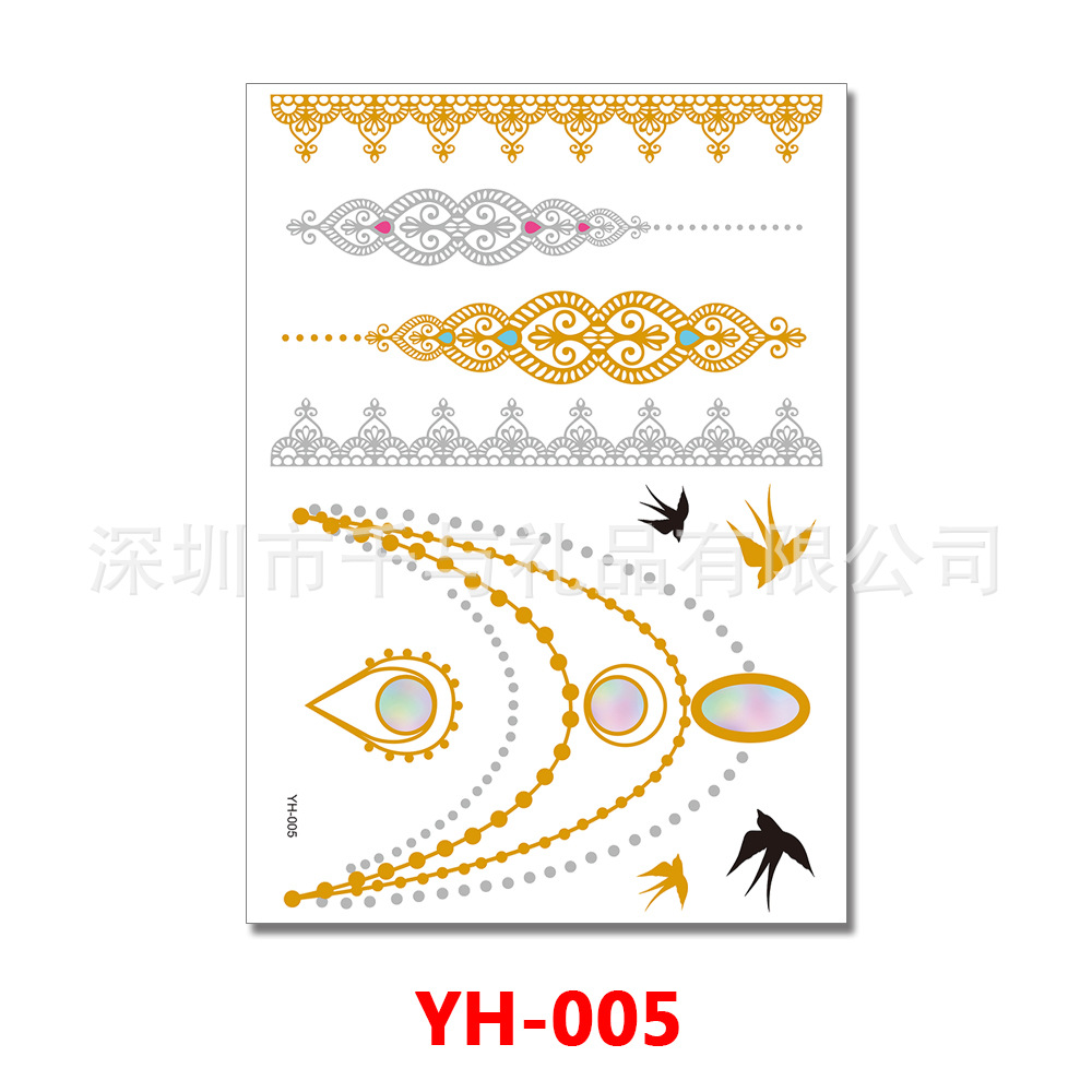 Metal tattoo stickers, plus size