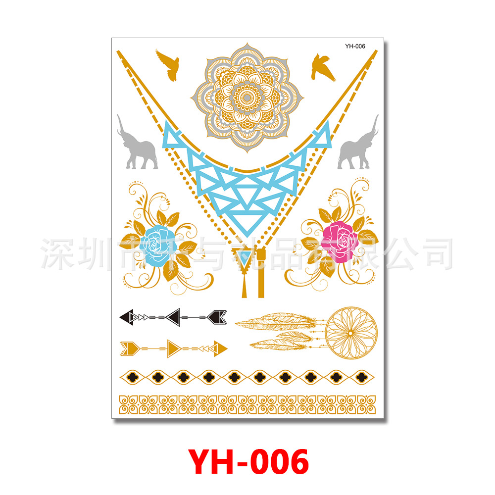 Metal tattoo stickers, plus size