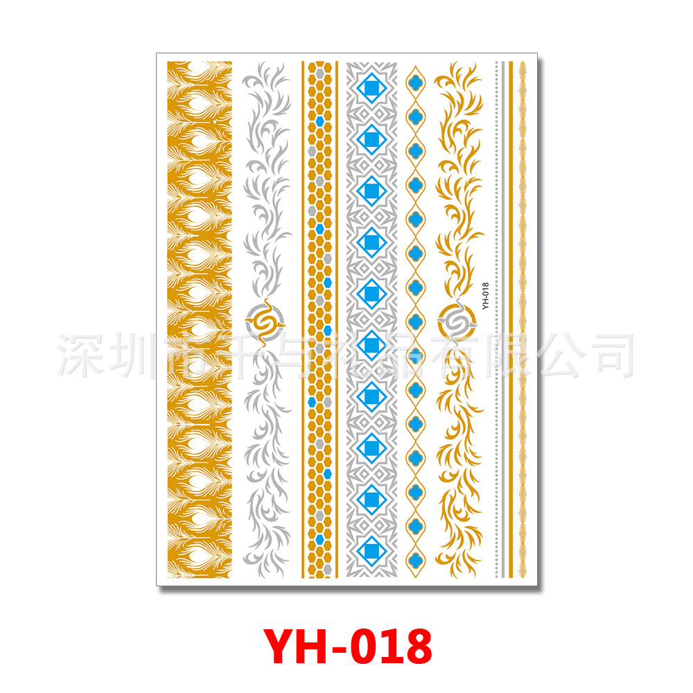 Metal tattoo stickers, plus size