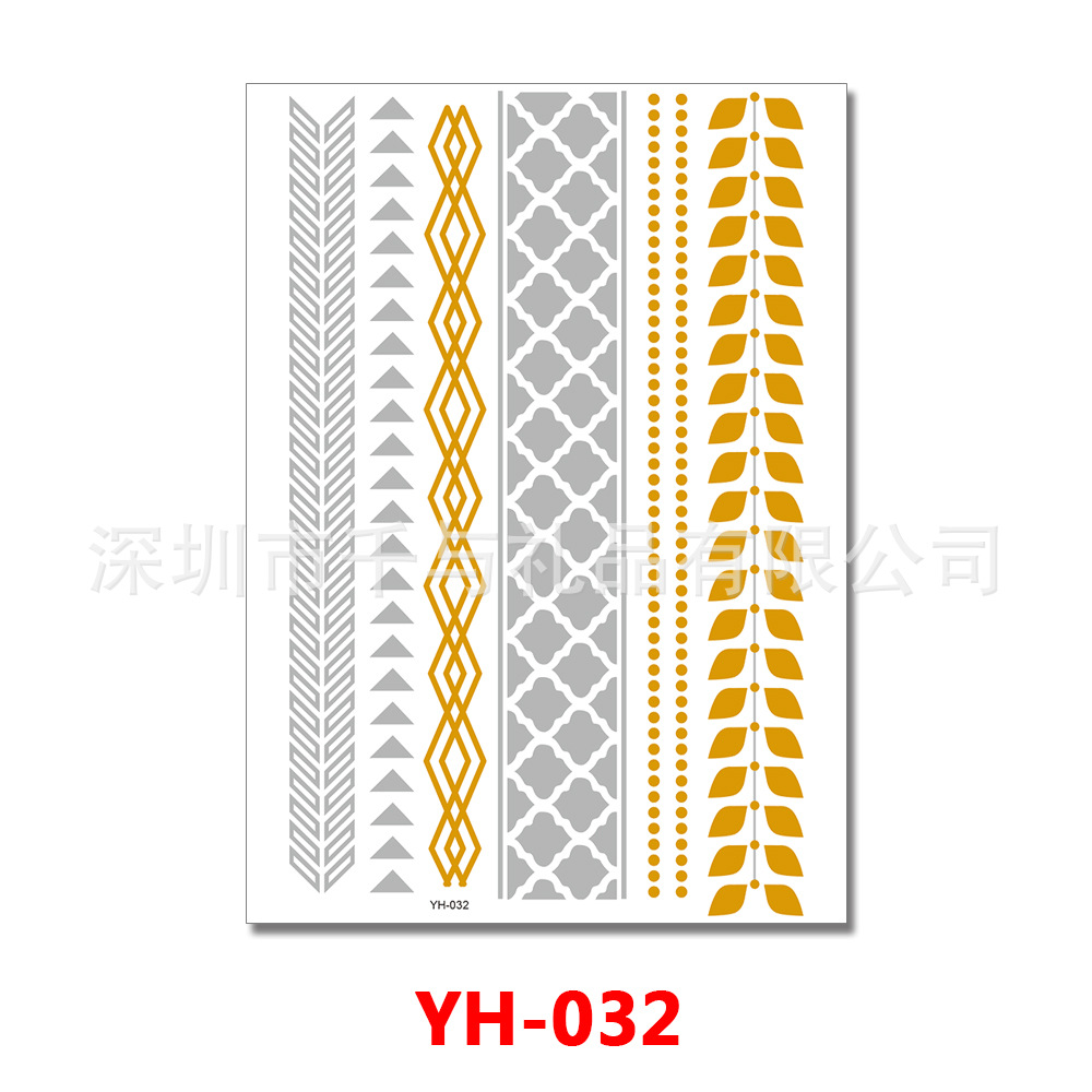 Metal tattoo stickers, plus size