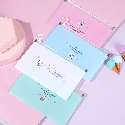 File bag information bag student cute cartoon pencil bag zipper receipt bag stationery storage bag wholesale