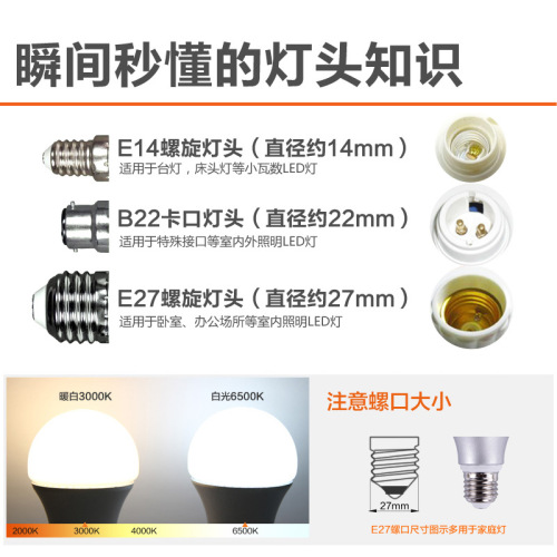 Foshan Lighting LED Energy-Saving Bulb E27 Screw Base B22 Bayonet Socket Bulb Super Bright Energy-Saving Household Lighting Bulb Wholesale