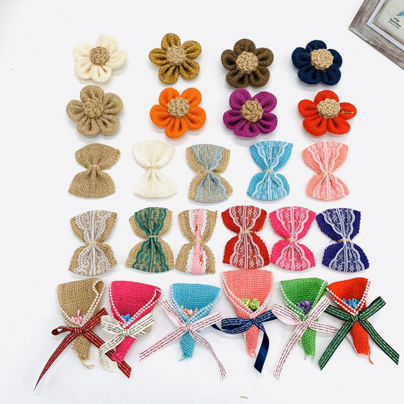The new hot -selling hemp flower DIY handmade decoration kindergarten textbook hemp flower wedding festival party 5