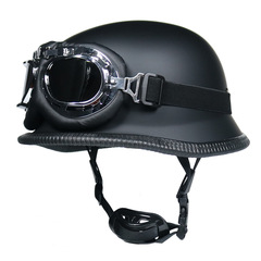 Custom-made for foreign trade: VIRTUE electric motorcycle helmet—vintage WWII German soldier design, retro style, perfect for cruising on a bike or scooter—cool and stylish.