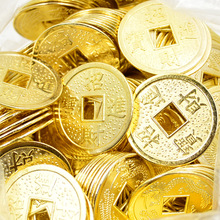 发财树工艺品配件铜钱合金铜钱金色2.8cm招宝龙凤风水用品