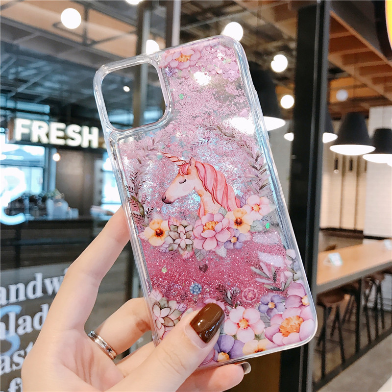 Etui na telefon quicksand jednorożec i kwiaty dla iphone android_voghion.com