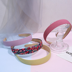 Retro floral grid headband, wide headband, versatile, outdoor hairpin, fairy-like forest system hair accessory for women, Korean head ornament