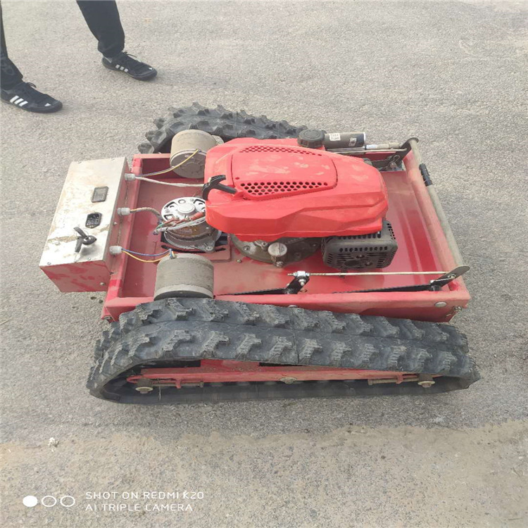 遥控履带割草机 油电用剪草机 果园用自动行走除草机 视频 图片