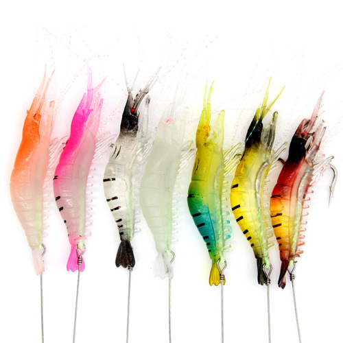 Lua bait with hook, soft bait shrimp, Lua soft shrimp fake bait, fish bait simulation, prawn bionic bait, wholesale soft bait simulation