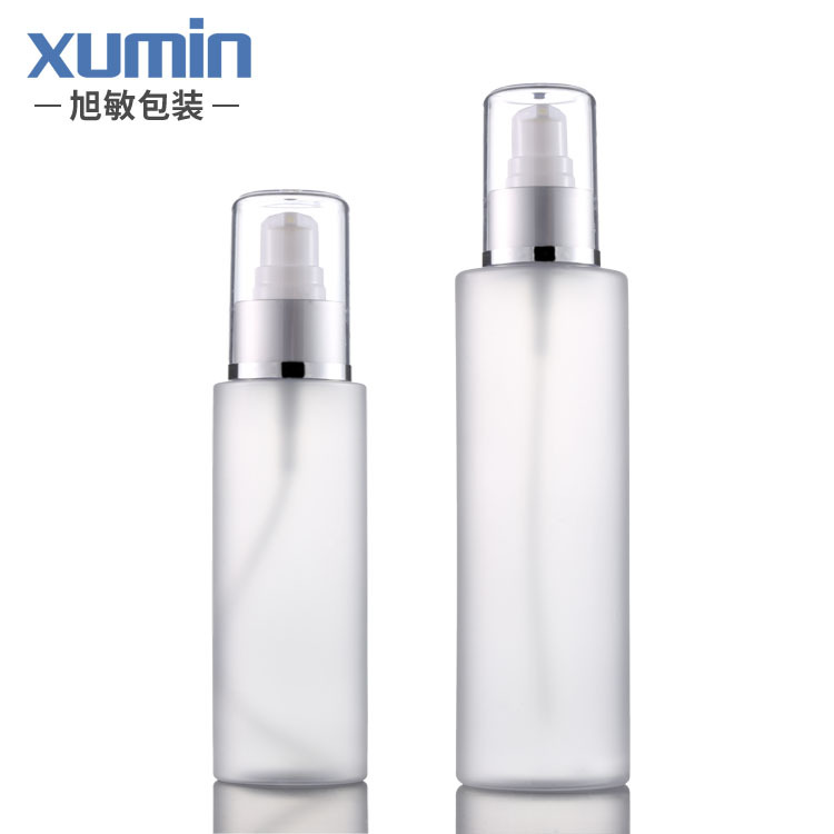En stock esmerilado 100MLPET botella de loción de plástico 200ML tipo prensa botella vacía cosmética envases Xumin