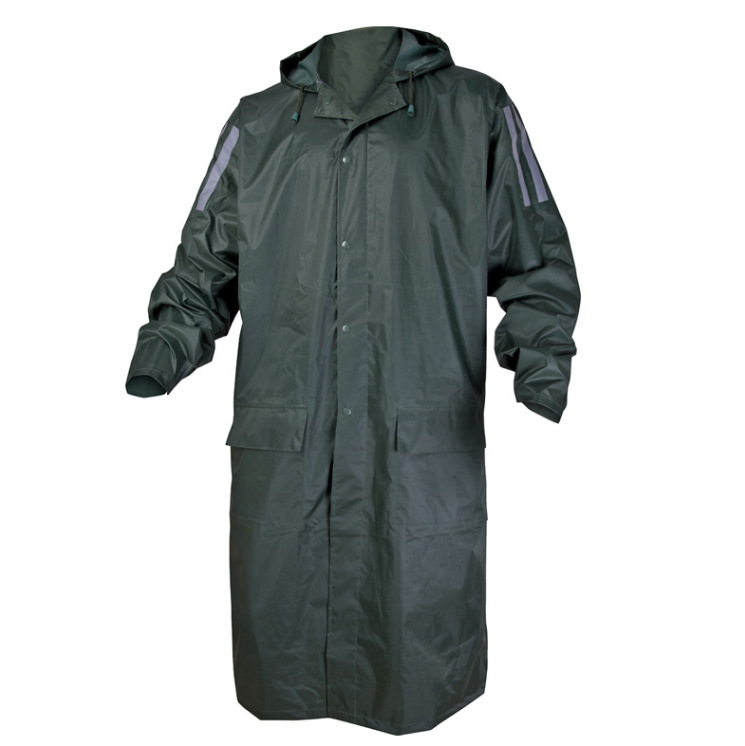 Delta 407007 unido chaqueta de lluvia con recubrimiento de PVC con barra reflectante larga abrigo de trabajo chaqueta de lluvia