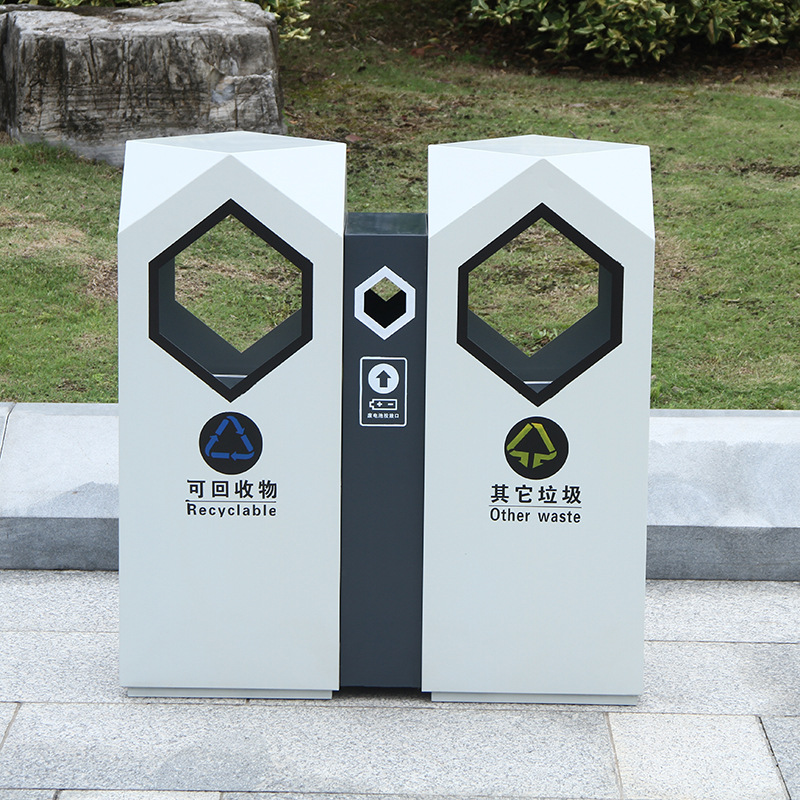 厂家直供不锈钢垃圾桶公共场合分类垃圾箱小区室外环卫果皮桶商用