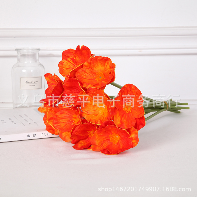 Simulación transfronteriza pu mini flor de amapola artificial flor falsa Yumeiren ramo hogar decoración de la boda flor artificial fábrica