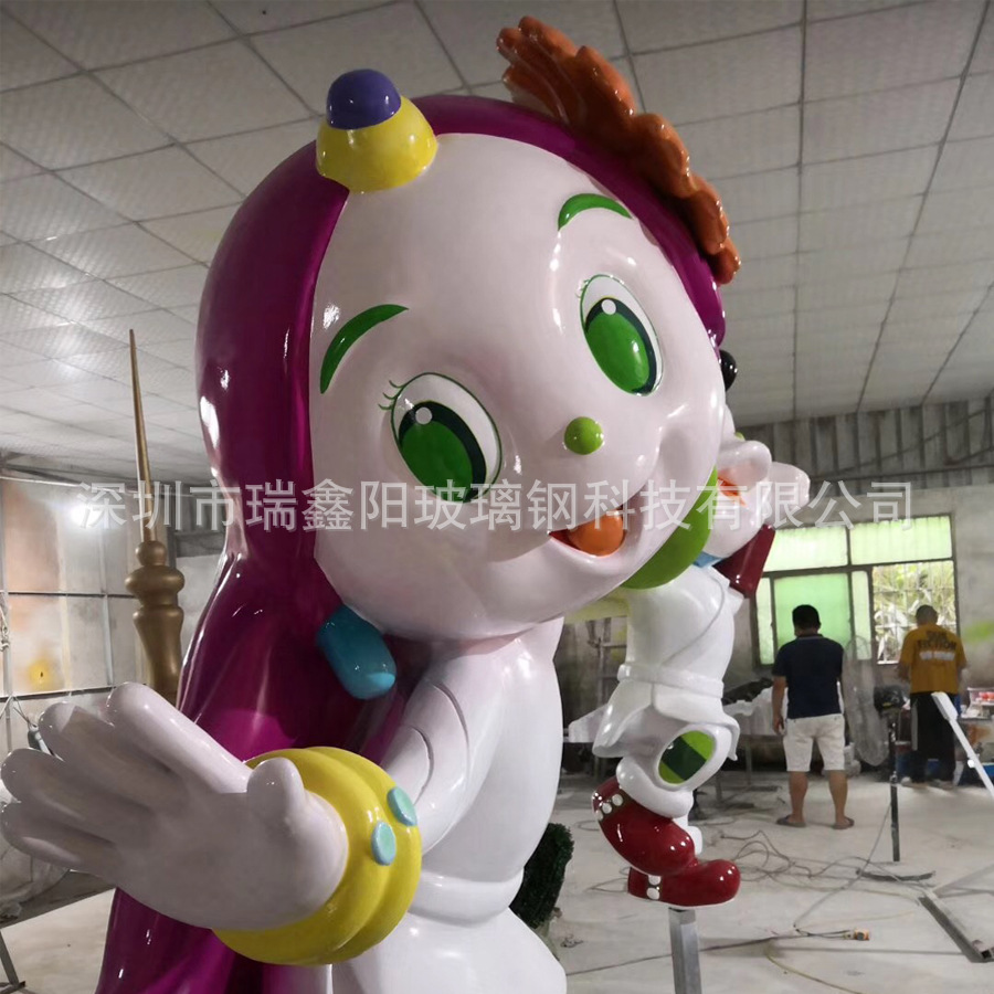 生产加工玻璃钢卡通造型商场美陈 玻璃钢店铺企业形象标志公仔