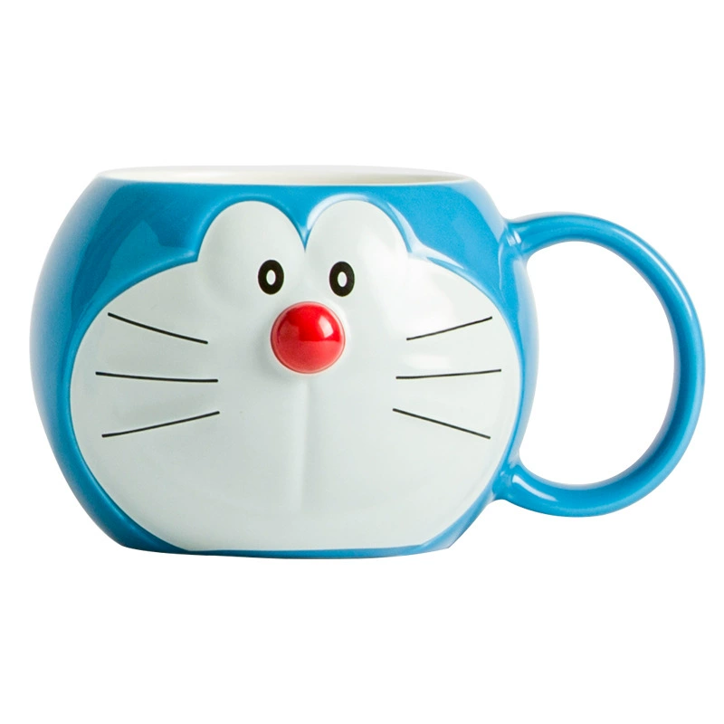 Mug (SEIWA) Doraemon ceramic cup with lid, cartoon gift, sturdy handle