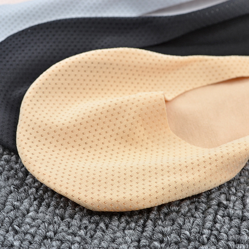 New Summer Ice Silk Mesh Boat Socks for Women, Invisible Socks, Thin Cotton Bottom, Non-Slip, Japanese Style Sock Covers, Breathable Short Socks