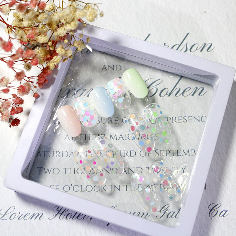 Concubina nail art color mezclado lentejuelas redondas 6 colores tamaño mezclado color caramelo mezclado colorido redondo uñas arte lentejuelas