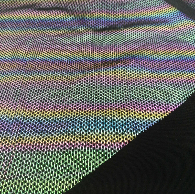 七彩反光3d透气加厚三明治网布面料 跑步运动球鞋鞋面布料材料