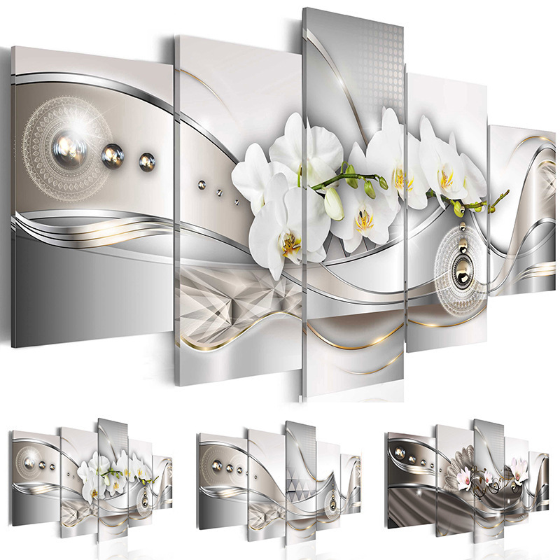 Modern Minimalist Triple Color Silver Flower Abstract Painting Spray Painting Creative Sofa Background Wall Decorative Painting Hanging Painting Modern Minimalist Triple Color Silver Flower Abstract Painting Spray Painting Creative Sofa Background Wall Decorative Painting Hanging Painting