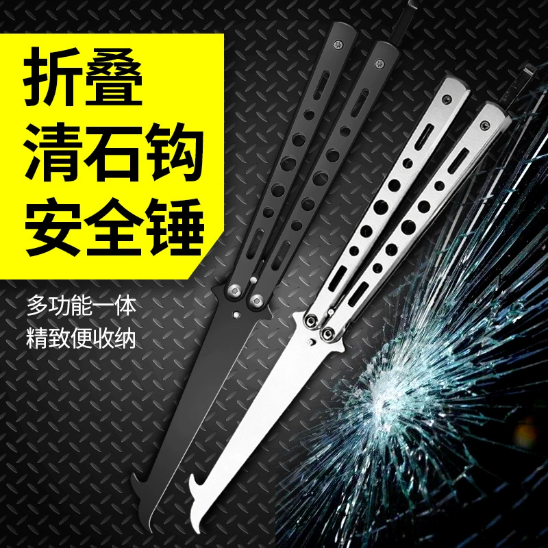 Складной крючок для очистки камня, безопасный молоток, портативный инструмент для чистки автомобильных шин, многофункциональный набор для сбора камней