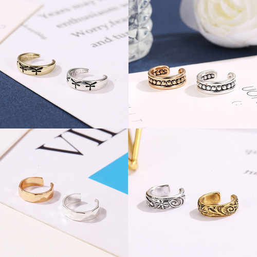 Cross-border bestseller minimalist geometric ear clips without piercing, European and American Instagram-style personalized temperament ear bone clips, fashionable earrings