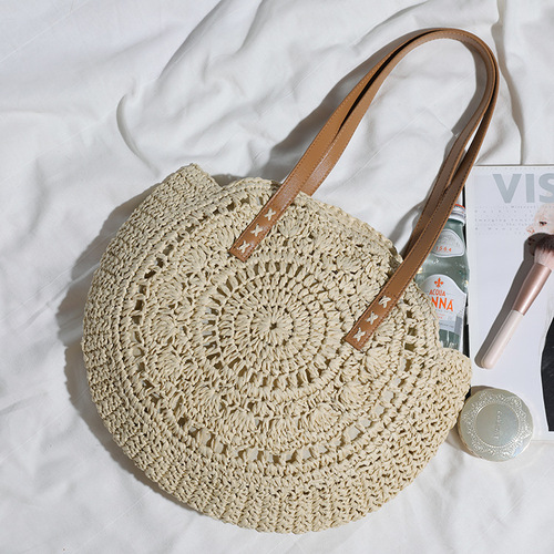 Drop shipping manufacturer 2024 new fashion straw bag shoulder bag for women beach vacation bag large capacity tote bag