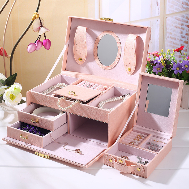Desktop Jewelry Storage Box Large Capacity Multifunctional Mother-In-Law Ring Jewelry Storage Box Bracelet Necklace