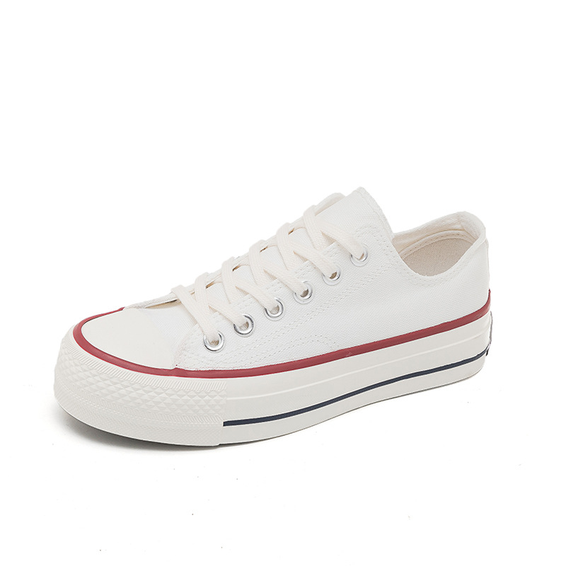 Ruian zapatos vulcanizados zapatos de lona de suela gruesa para mujer 2021 nuevos zapatos de tablero de ins zapatos de estudiante a juego de una sola pieza de entrega