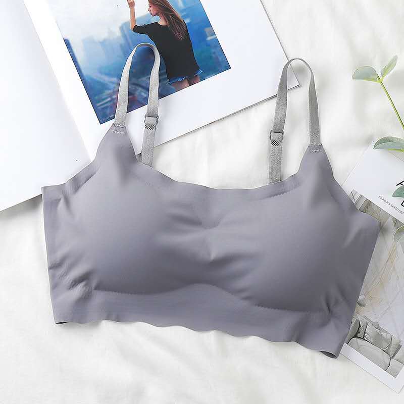 Tranquilidad de la segunda generación de ropa interior sin costuras belleza correa trasera envuelta en el pecho tubo femenino superior empuja hacia arriba el sujetador estudiante de secundaria chica chaleco