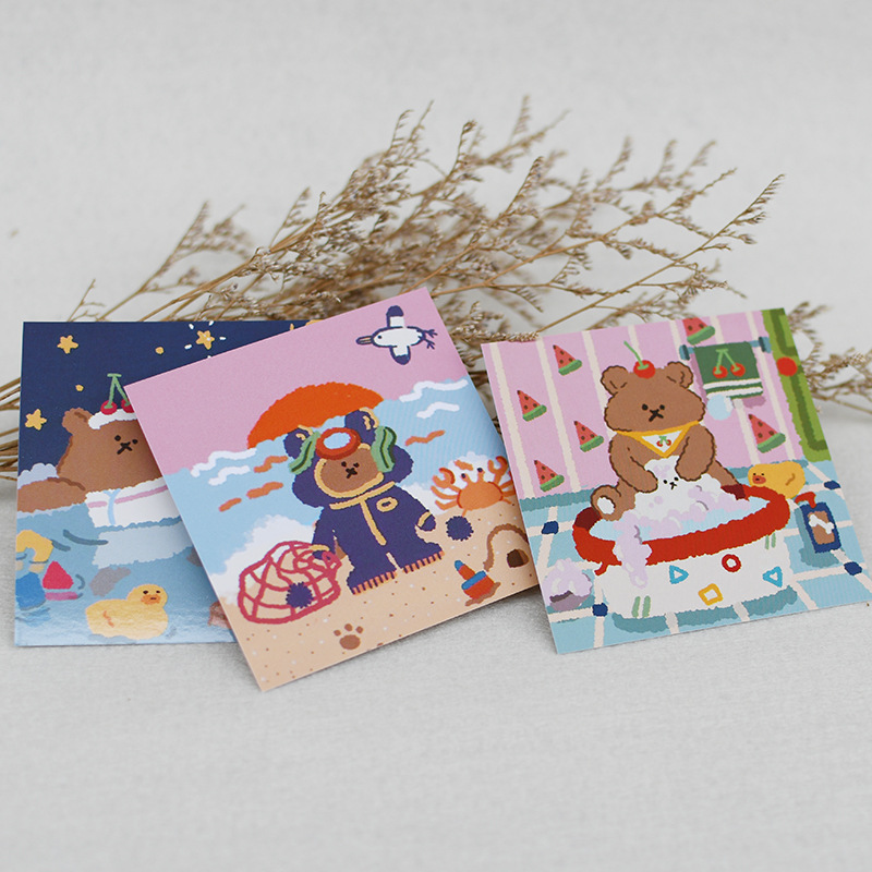 Korea Ins cute illustration fudge cotton bears wall decoration…