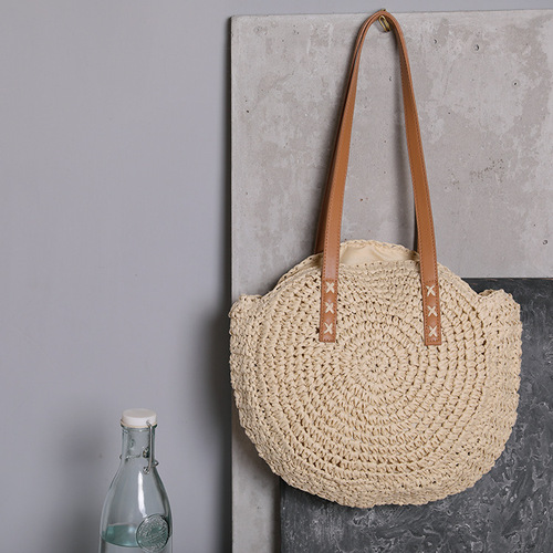 One piece drop shipping manufacturer wholesale new straw woven bag shoulder bag women's bag woven bag beach vacation travel large capacity