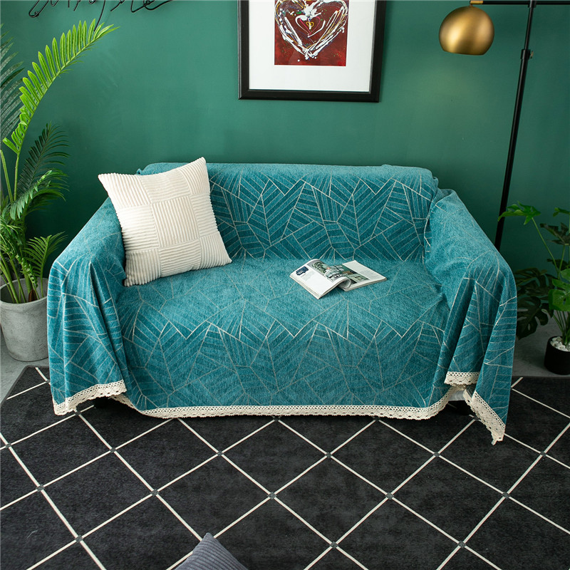 Thickened Chenille Full-Cover Sofa Cover, Unique Square Design, Non-Slip, Suitable For All Seasons, Wholesale From_voghion.com